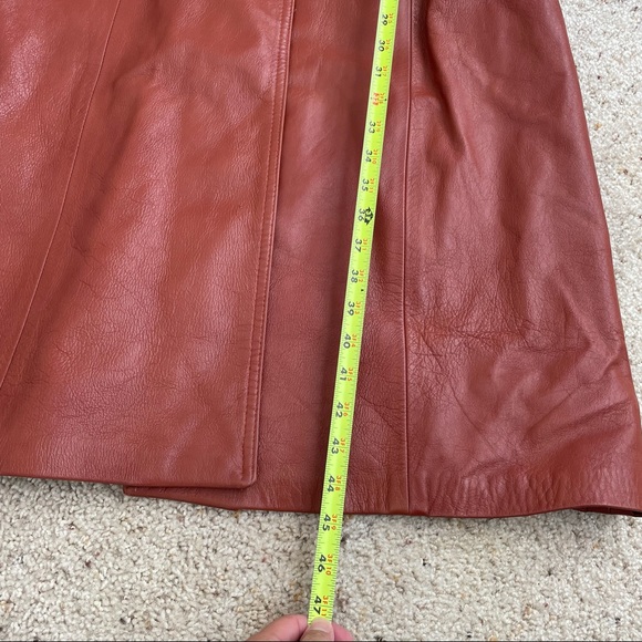 Vintage genuine leather rust trench coat women’s - Picture 5 of 13